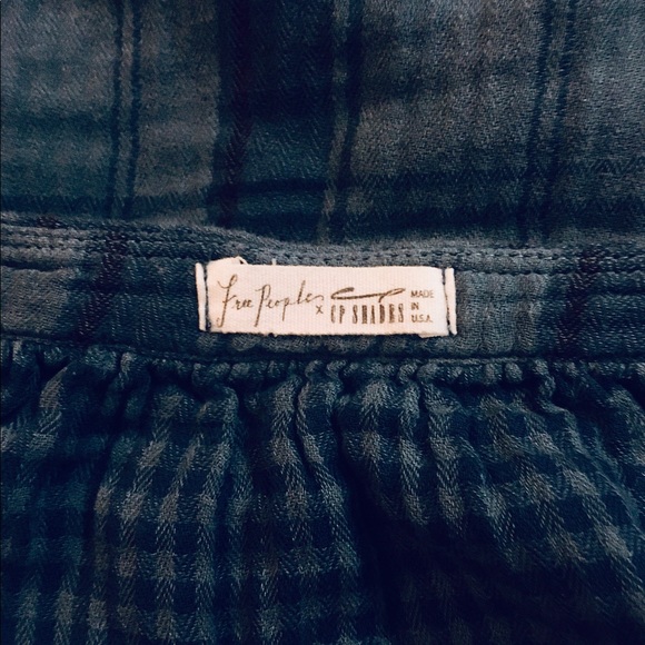 Free People X CP Shades Plaid Double Cloth Top USA - Picture 6 of 11